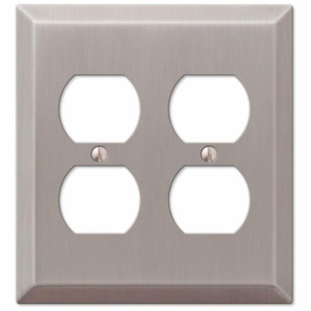 AMERTAC 2 Duplex Brushed Nickel Wall Plate 101540